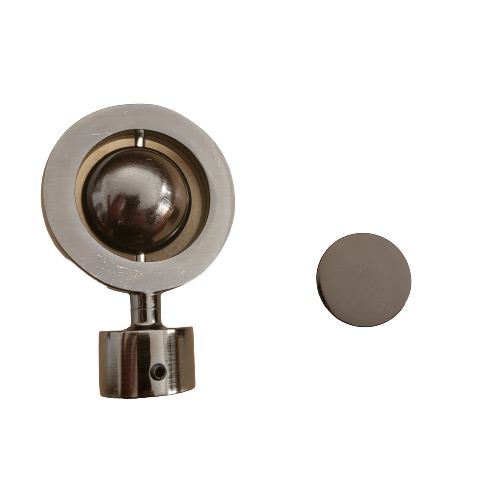 Galerie metalica Seti, cu inele, dubla pentru tavan, 19 mm, black nichel - imagine 3