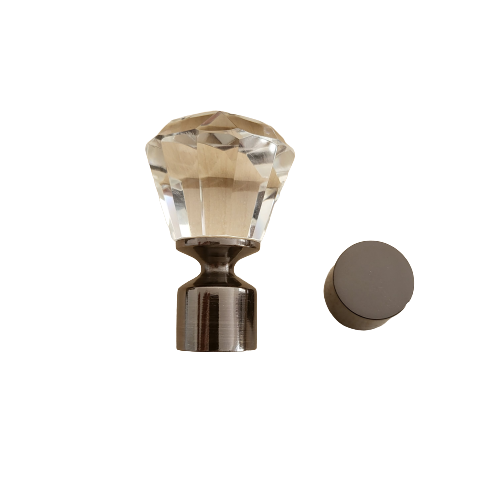 Galerie metalica Cristal, cu inele, dubla pentru tavan, 19 mm, black nichel - imagine 3
