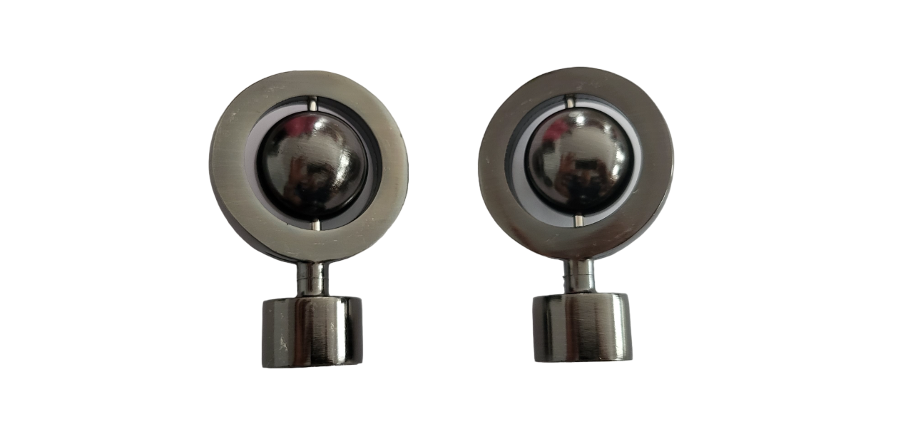 Galerie metalica Seti, cu inele, dubla pentru tavan, 19 mm, black nichel - imagine 2