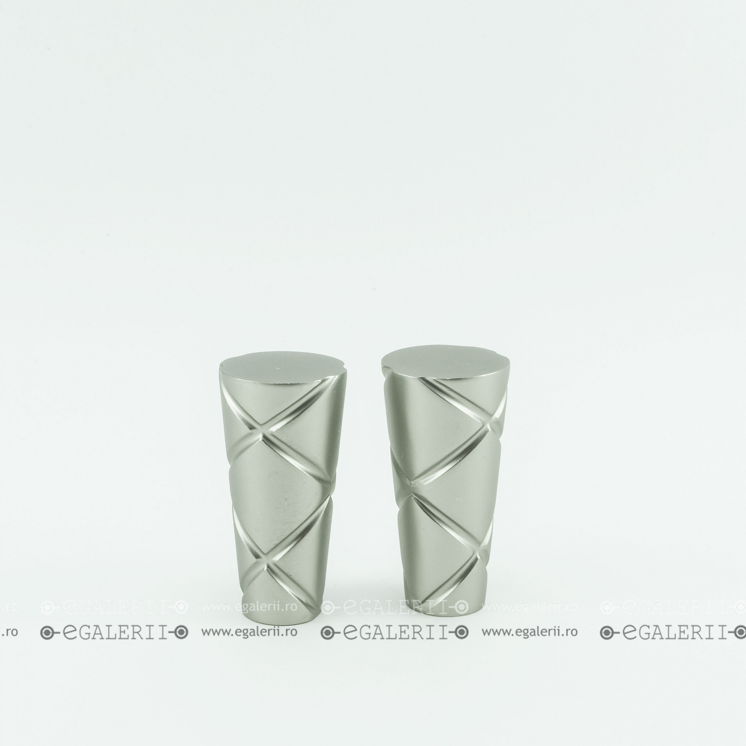 Ornament Conic Striat 19mm Satin nickel x 2 buc