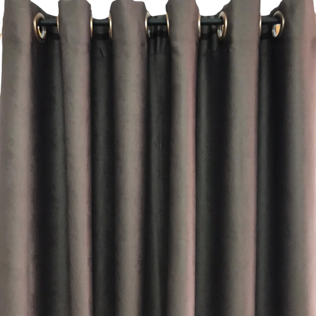 Draperie blackout, cu inele, maro cu model floral