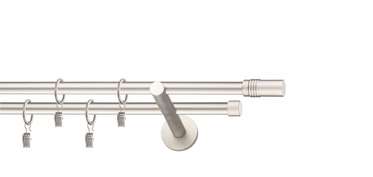 Galerie metalica Celtex dubla moderna 16 mm, satin nichel (argintiu mat)