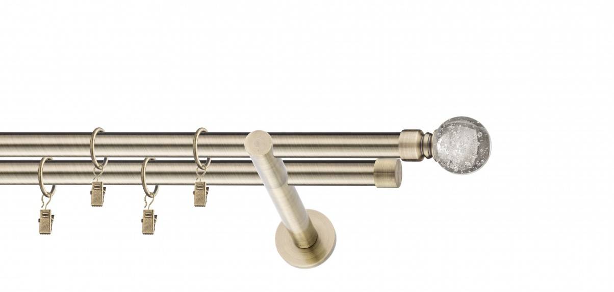Galerie metalica Buble dubla moderna 19 mm, antique brass (auriu antic)