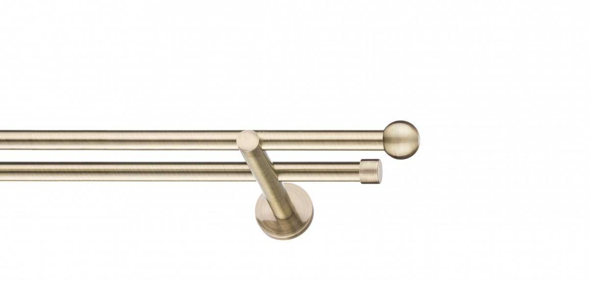 Galerie metalica Terra -fără inele, dubla - moderna, 16 mm, antique brass (auriu antic)