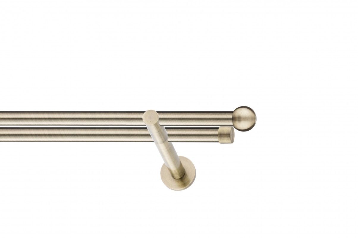 Galerie metalica Sfera -fără inele, dubla - moderna, 19 mm, antique brass (auriu antic)