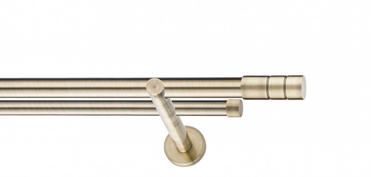 Galerie metalica Ciel -fără inele, dubla - moderna, 25 mm, antique brass (auriu antic)