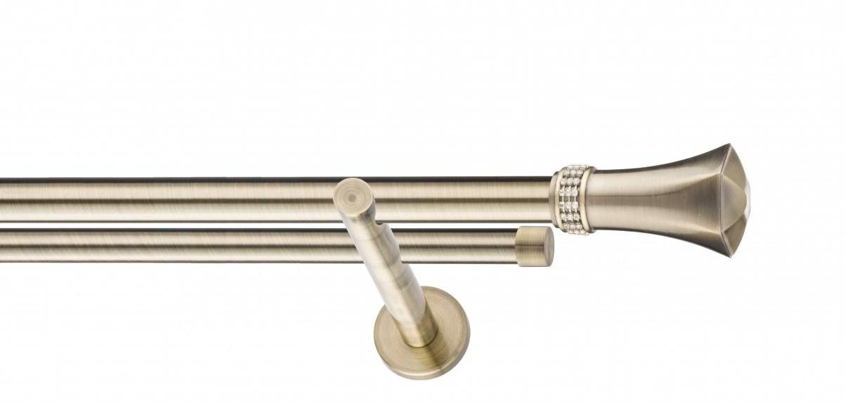 Galerie metalica Montana -fără inele, dubla - moderna, 25 mm, antique brass (auriu antic)