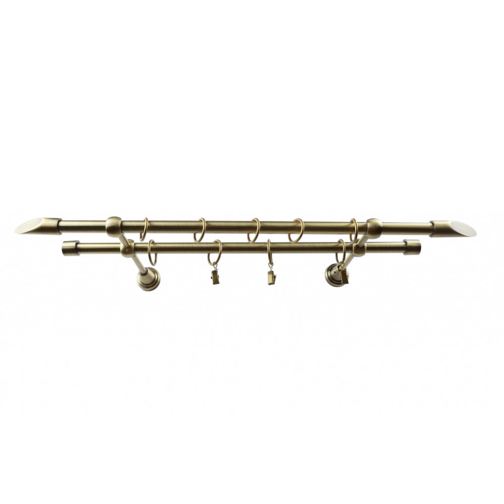 Galerie metalica Alexia dubla 16 mm, antique brass (auriu antic)