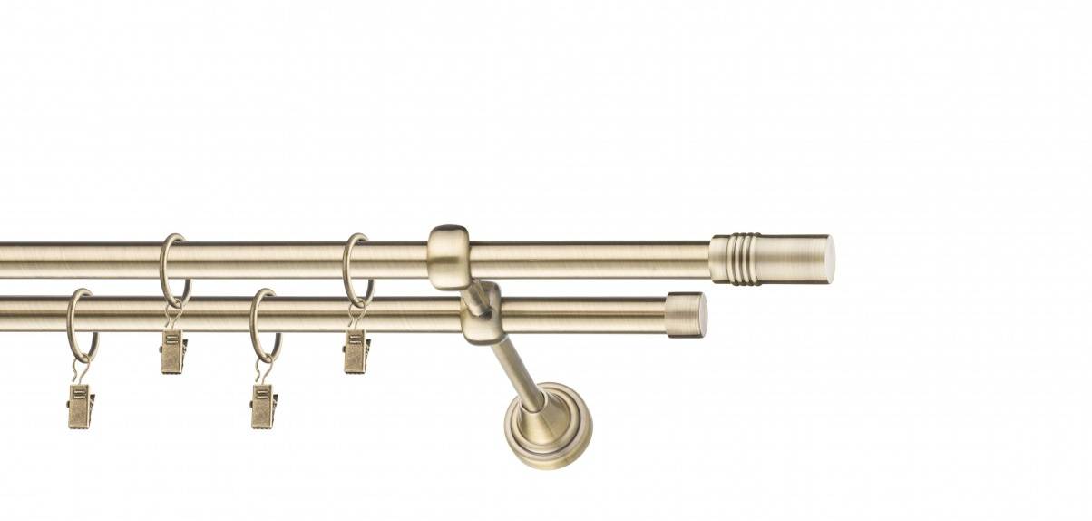 Galerie metalica Celtex dubla 16 mm, antique brass (auriu antic)