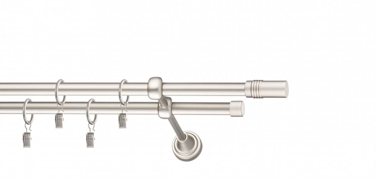 Galerie metalica Celtex dubla 16 mm, satin nichel (argintiu mat)