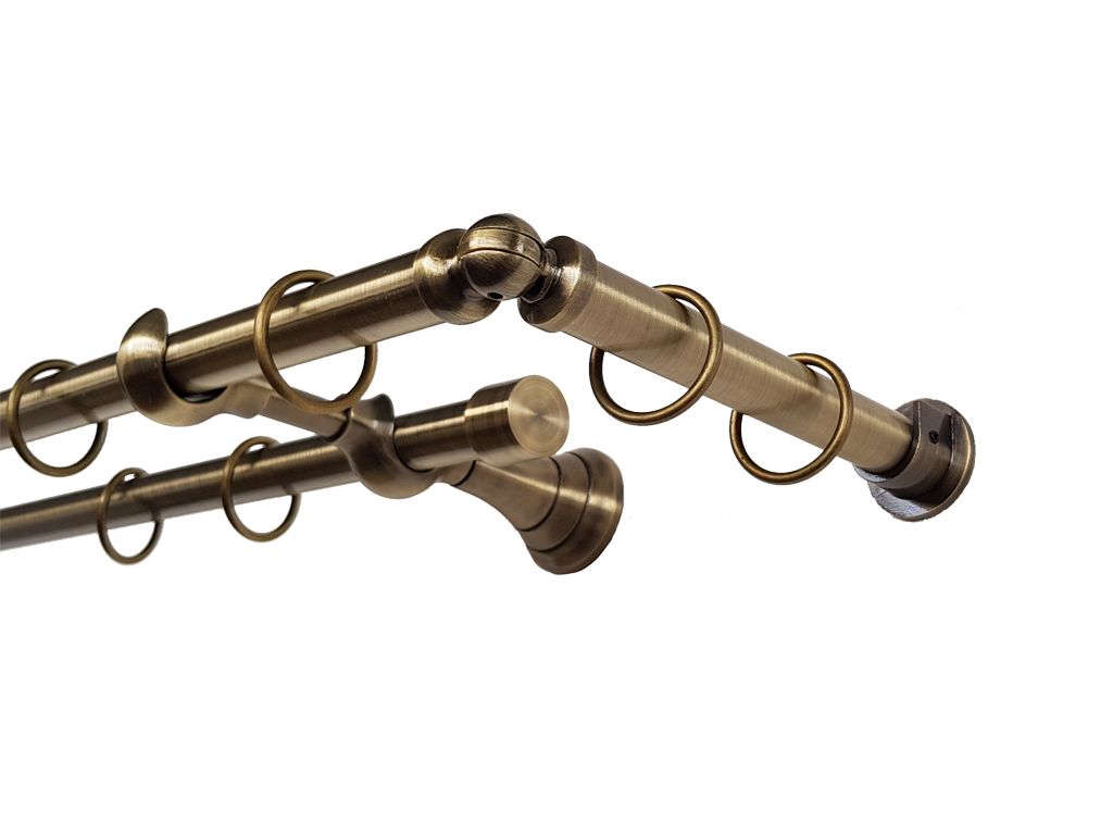 Galerie metalica Blackout dubla 19 mm, antique brass (auriu antic)