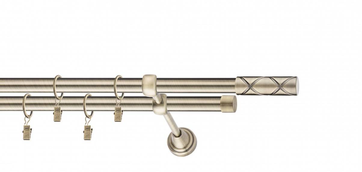 Galerie metalica Ciel dubla 19 mm, antique brass (auriu antic)