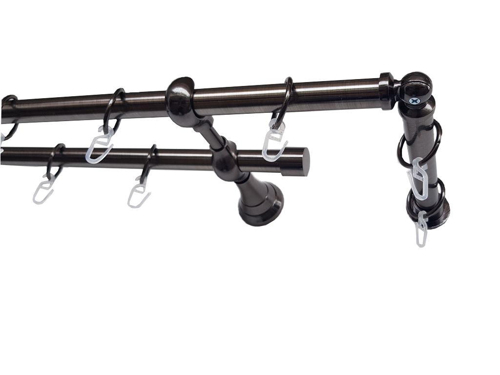 Galerie metalica Blackout dubla 19 mm, Black Nickel