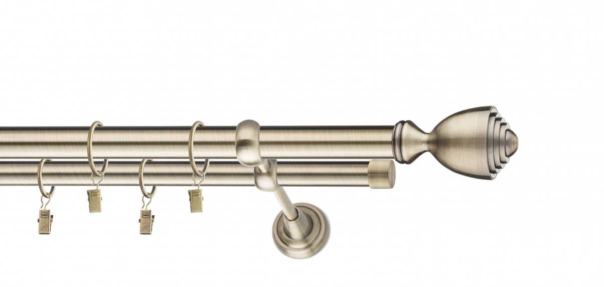 Galerie metalica Avanti dubla 25 mm, antique brass (auriu antic)