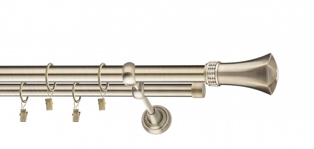 Galerie metalica Montana dubla 25 mm, antique brass (auriu antic)