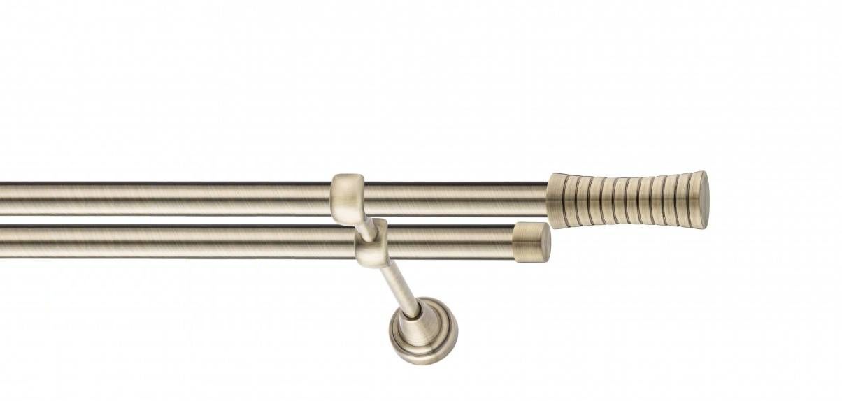 Galerie metalica Febris -fără inele, dubla - clasic, 19 mm, antique brass (auriu antic)