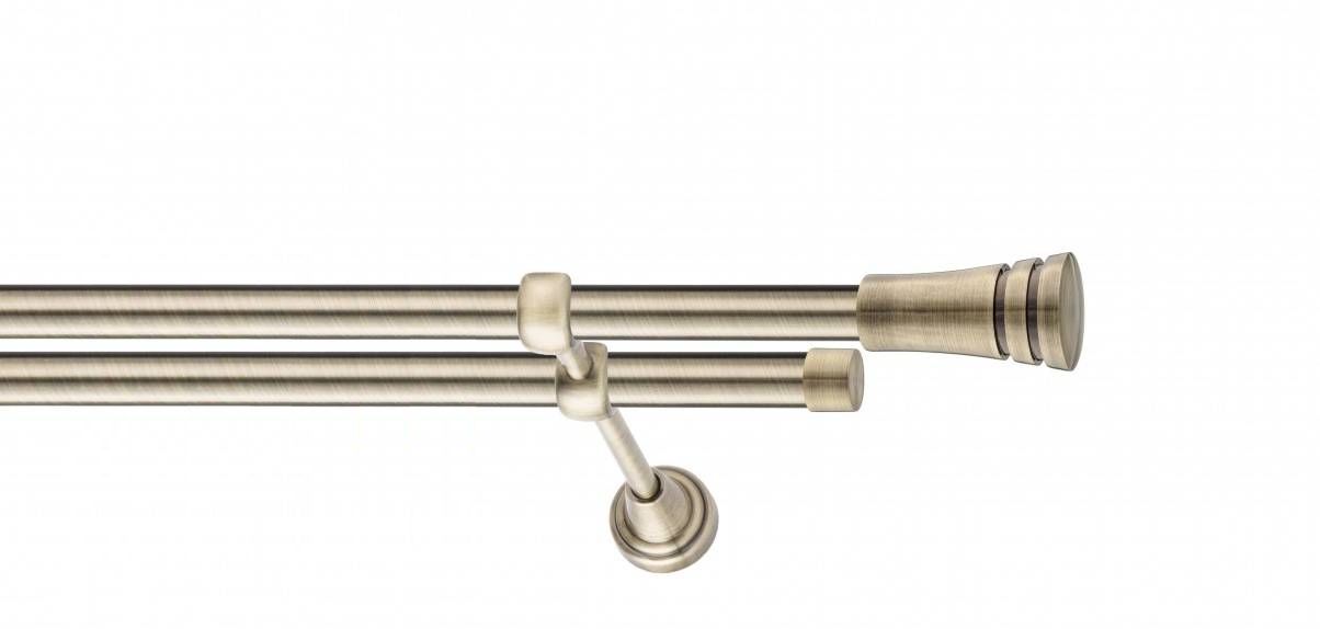 Galerie metalica Paola -fără inele, dubla - clasic, 19 mm, antique brass (auriu antic)