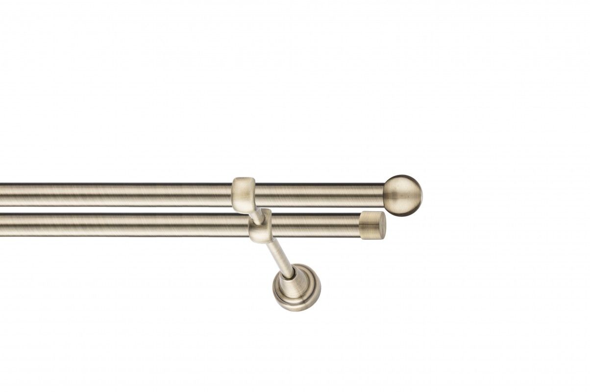 Galerie metalica Sfera -fără inele, dubla - clasic, 19 mm, antique brass (auriu antic)