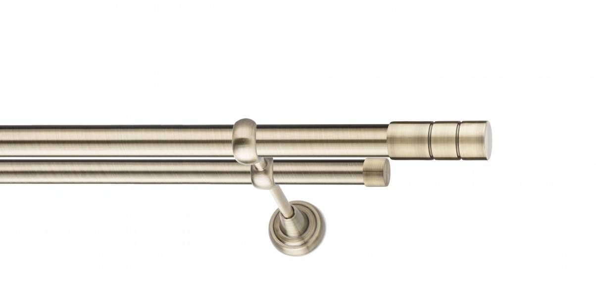 Galerie metalica Ciel -fără inele, dubla - clasic, 25 mm, antique brass (auriu antic)