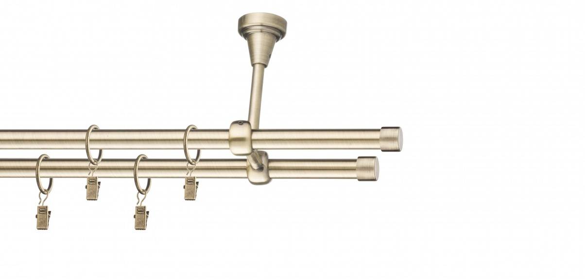 Galerie metalica Luna dubla de tavan 16 mm, antique brass (auriu antic)