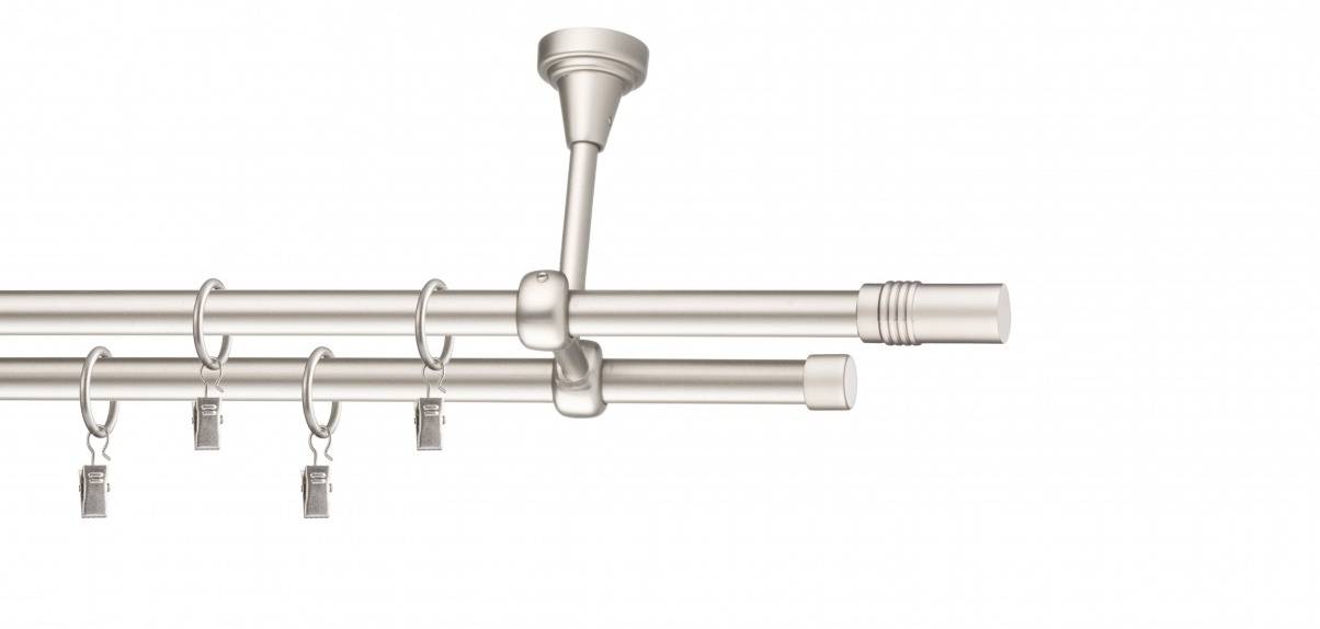 Galerie metalica Celtex dubla de tavan 16 mm, satin nichel (argintiu mat)