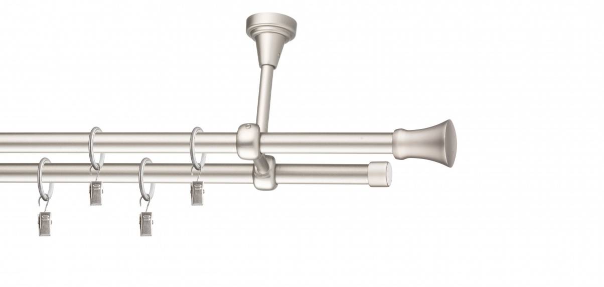 Galerie metalica Monaco dubla de tavan 16 mm, satin nichel (argintiu mat)