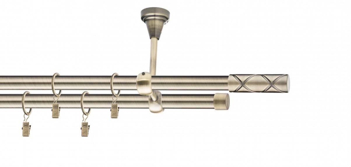 Galerie metalica Ciel dubla de tavan 19 mm, antique brass (auriu antic)