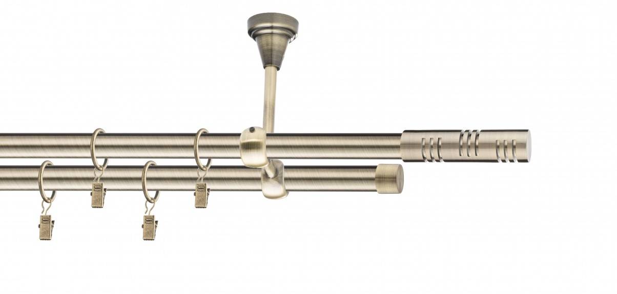 Galerie metalica Elis dubla de tavan 19 mm, antique brass (auriu antic)