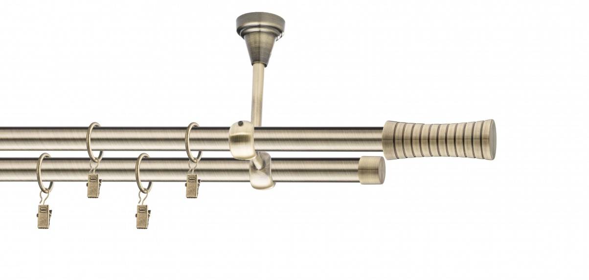 Galerie metalica Febris dubla de tavan 19 mm, antique brass (auriu antic)