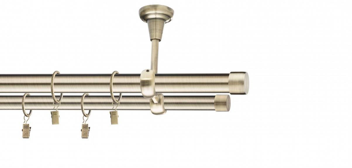 Galerie metalica Luna dubla de tavan 19 mm, antique brass (auriu antic)
