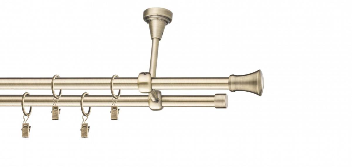 Galerie metalica Monaco dubla de tavan 19 mm, antique brass (auriu antic)