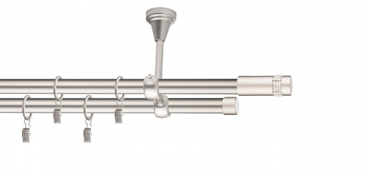 Galerie metalica Dios dubla de tavan 19 mm, satin nichel (argintiu mat)