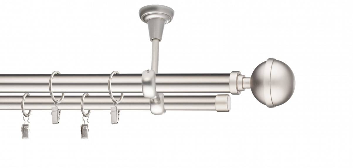 Galerie metalica Kalisto dubla de tavan 19 mm, satin nichel (argintiu mat)
