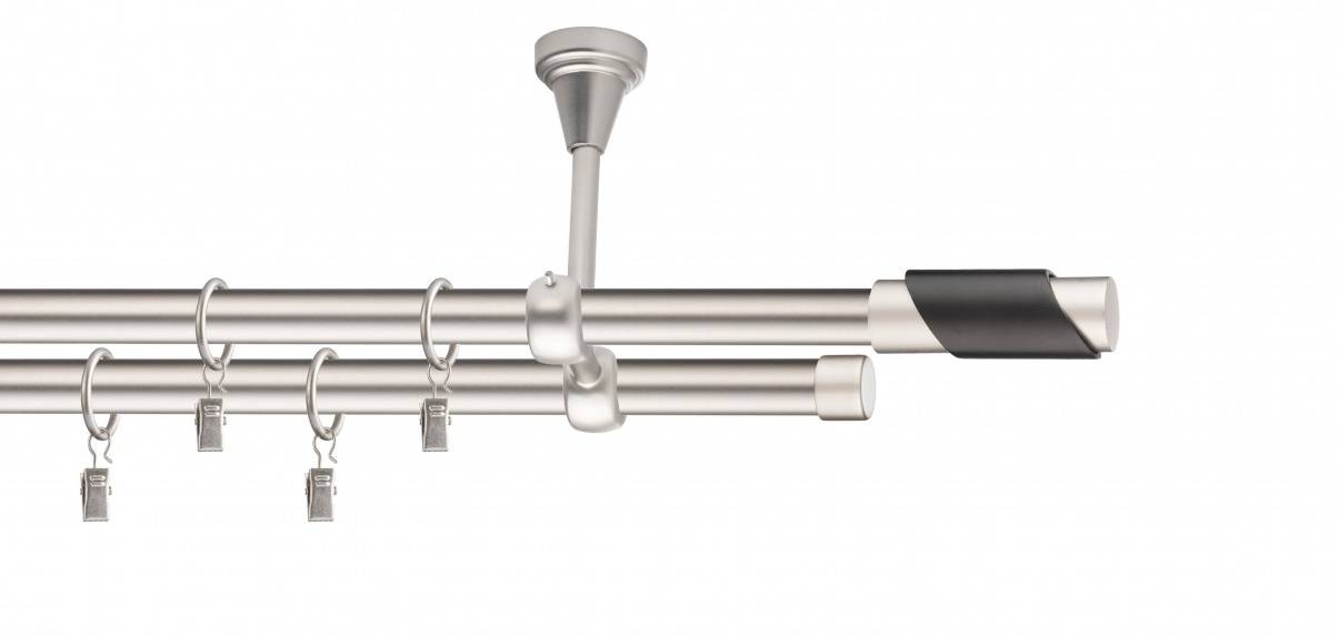 Galerie metalica Paris dubla de tavan 19 mm, satin nichel (argintiu mat)