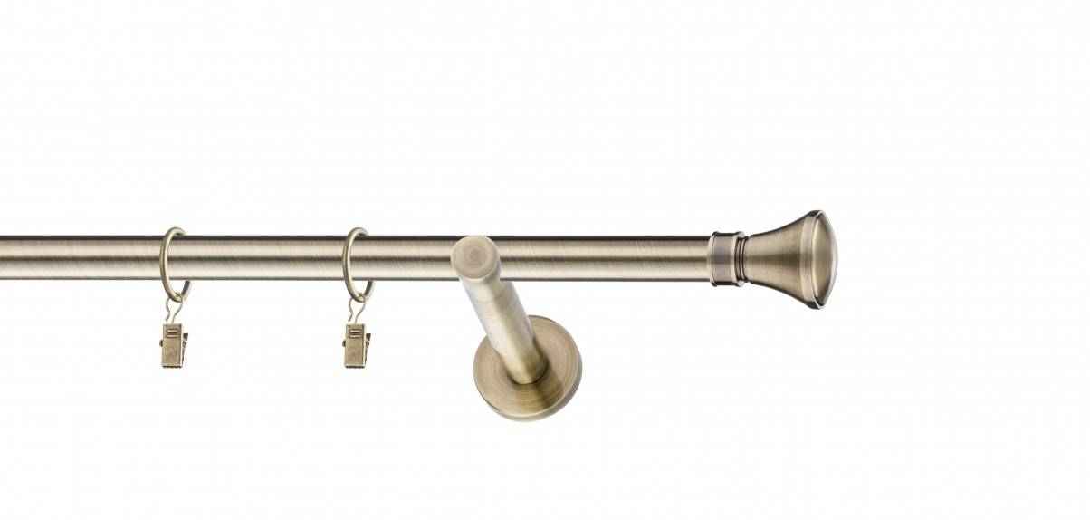 Galerie metalica Conic dubla 16 mm, antique brass (auriu antic)