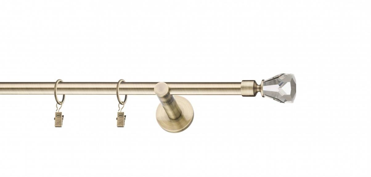 Galerie metalica Cristal simpla moderna 19 mm, antique brass (auriu antic) - imagine 5