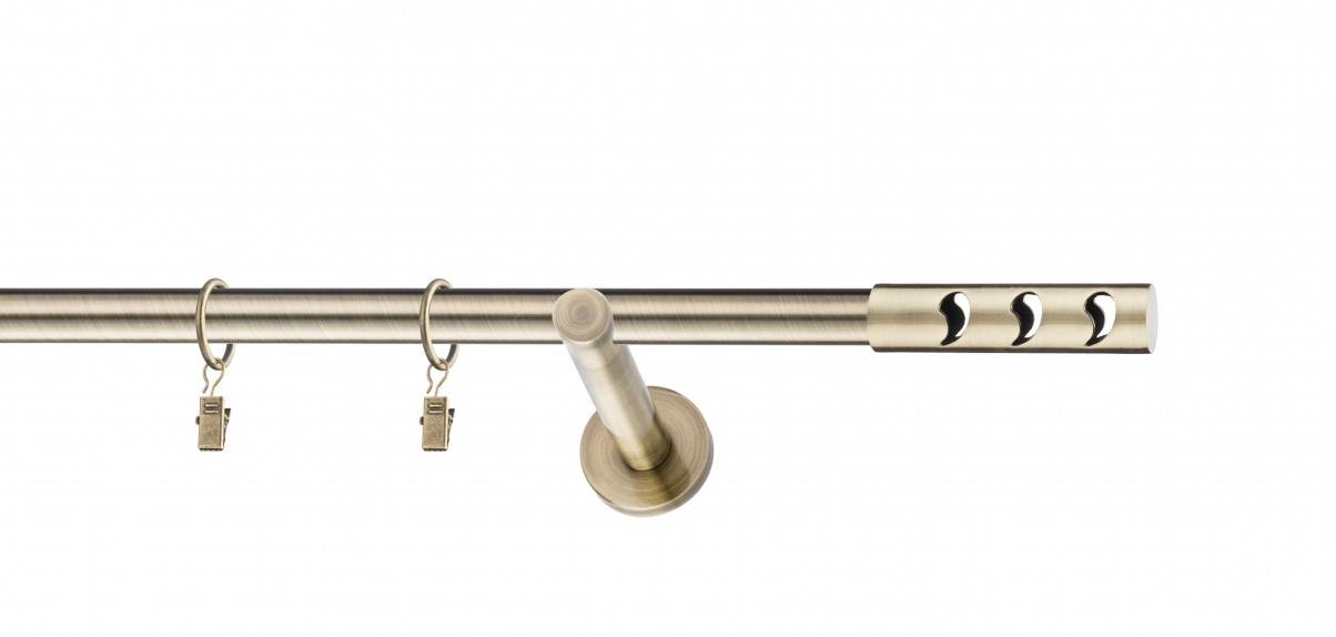 Galerie metalica Drop simpla moderna 19 mm, antique brass (auriu antic)