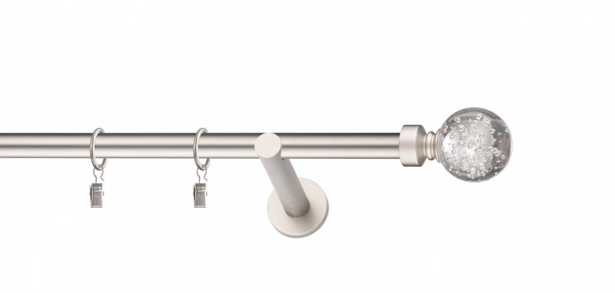 Galerie metalica Buble simpla moderna 19 mm, satin nichel (argintiu mat)