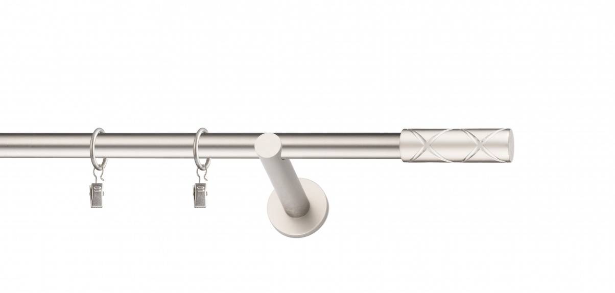 Galerie metalica Ciel simpla moderna 19 mm, satin nichel (argintiu mat)