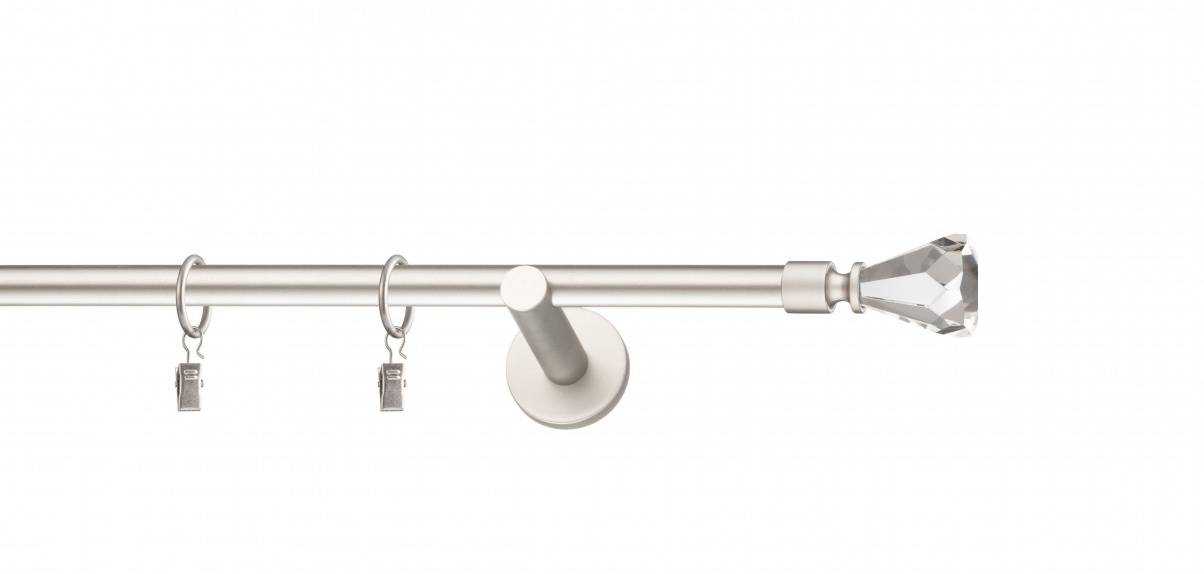 Galerie metalica Cristal simpla moderna 19 mm, satin nichel (argintiu mat)