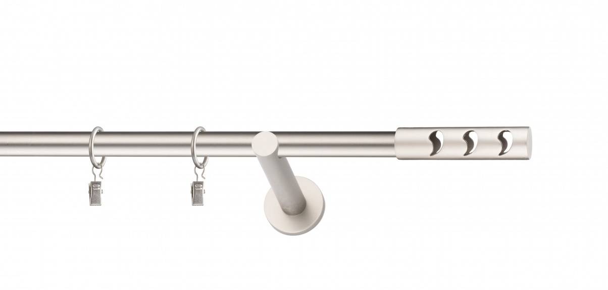 Galerie metalica Drop simpla moderna 19 mm, satin nichel (argintiu mat)