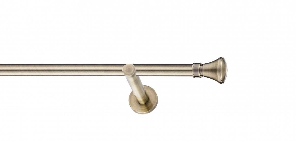Galerie metalica Conic -fără inele, simpla - moderna, 19 mm, antique brass (auriu antic)