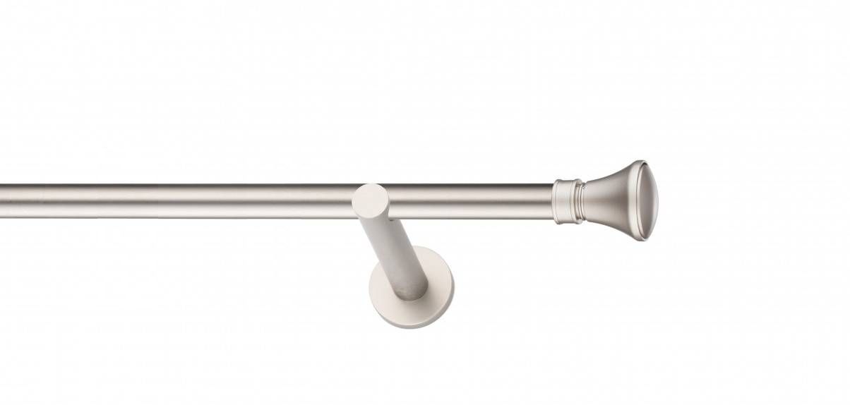 Galerie metalica Conic -fără inele, simpla - moderna, 19 mm, satin nichel (argintiu mat)