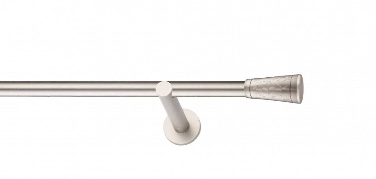 Galerie metalica Sevilla -fără inele, simpla - moderna, 19 mm, satin nichel (argintiu mat)