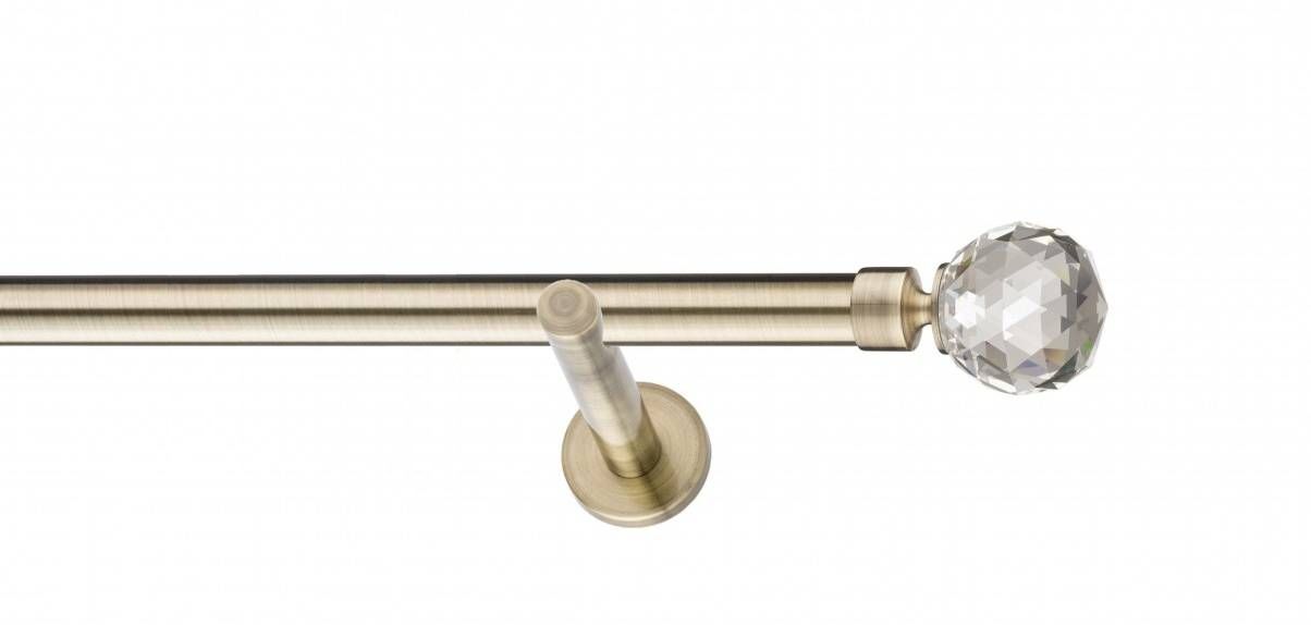 Galerie metalica Cristal -fără inele, simpla - moderna, 25 mm, antique brass (auriu antic)