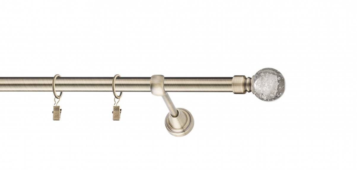 Galerie metalica Buble simpla 19 mm, antique brass (auriu antic)