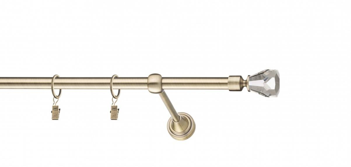 Galerie metalica Cristal simpla moderna 19 mm, antique brass (auriu antic)
