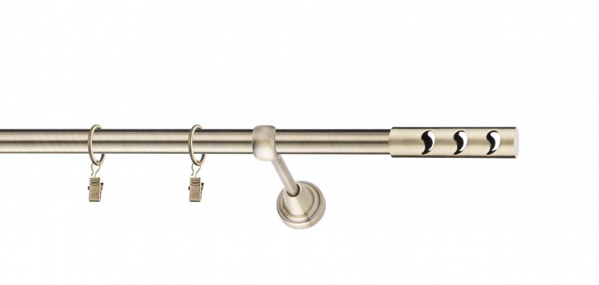 Galerie metalica Drop simpla 19 mm, antique brass (auriu antic)