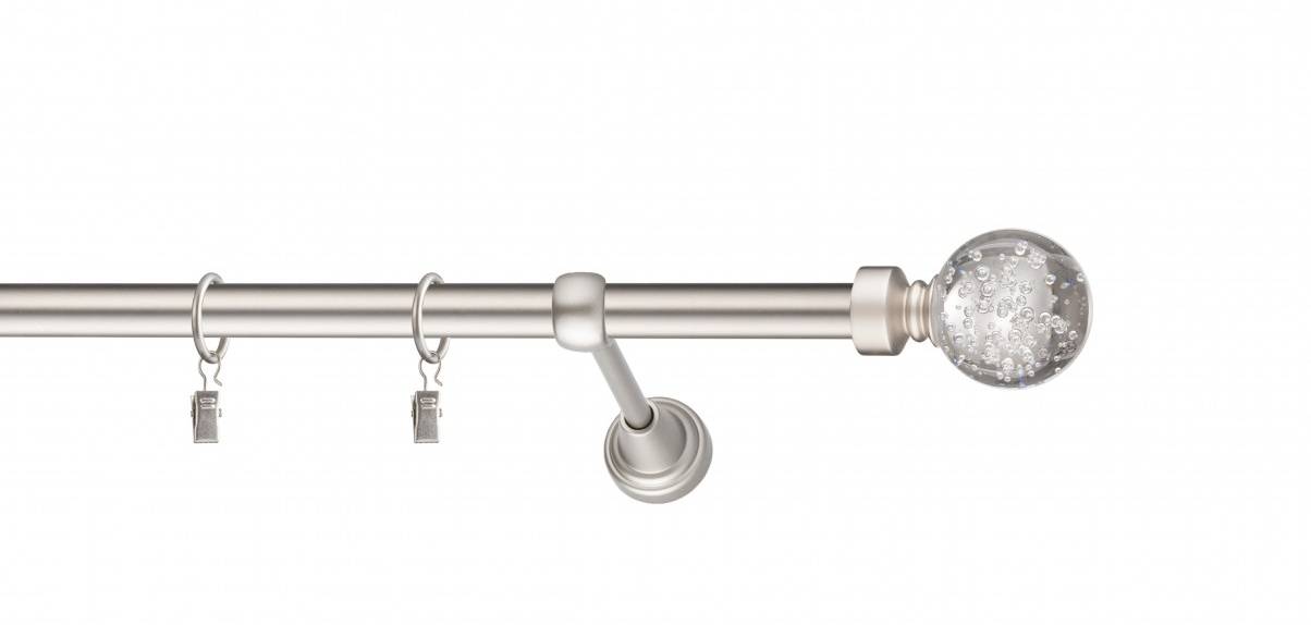 Galerie metalica Buble simpla 19 mm, satin nichel (argintiu mat)