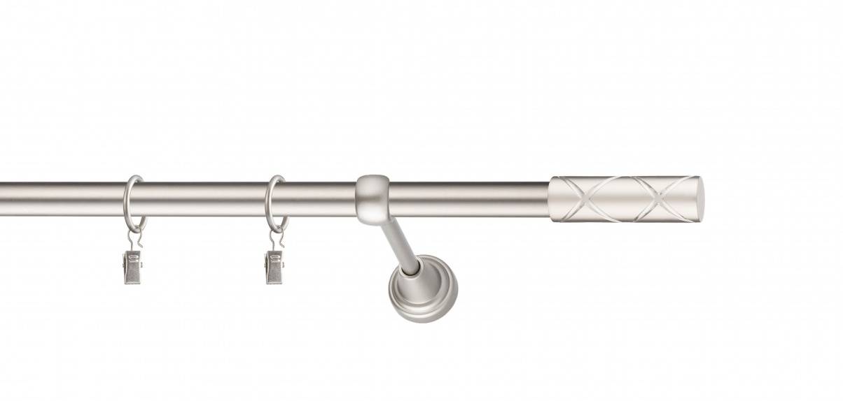 Galerie metalica Ciel simpla 19 mm, satin nichel (argintiu mat)